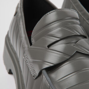 Twins Gray leather loafers for men