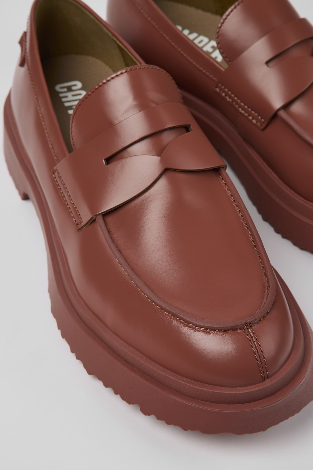 Walden Red Leather Moccasin for Men