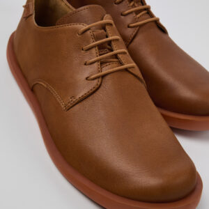 Wagon Brown Leather Men's Shoes.