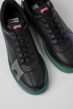 Twins Black leather sneakers for men