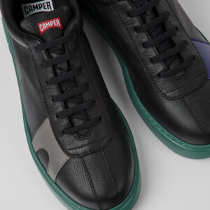 Twins Black leather sneakers for men