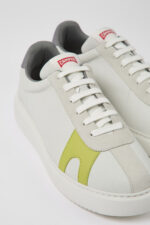 Runner K21 White non-dyed leather and nubuck sneakers for men