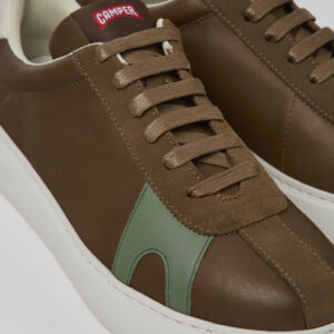 Twins Brown leather and nubuck sneakers for men