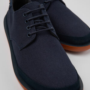 Wagon Blue Recycled Cotton and Nubuck Shoes for Men.