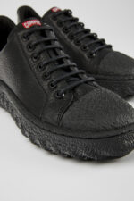 Ground Black leather shoes for men