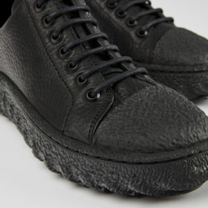 Ground Black leather shoes for men