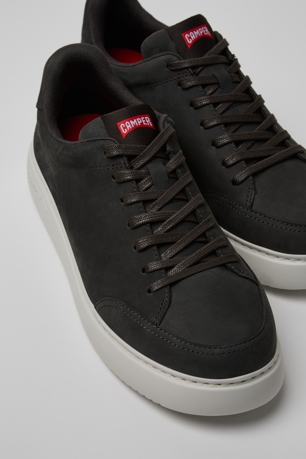Runner K21 Gray Leather Nubuck Sneakers for Men.