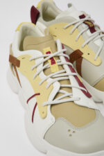 Twins Multicolored leather and textile sneakers for men