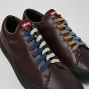 Twins Brown Leather Sneakers for Men.