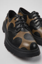Twins Black and brown leather shoes for men