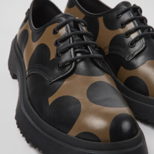 Twins Black and brown leather shoes for men