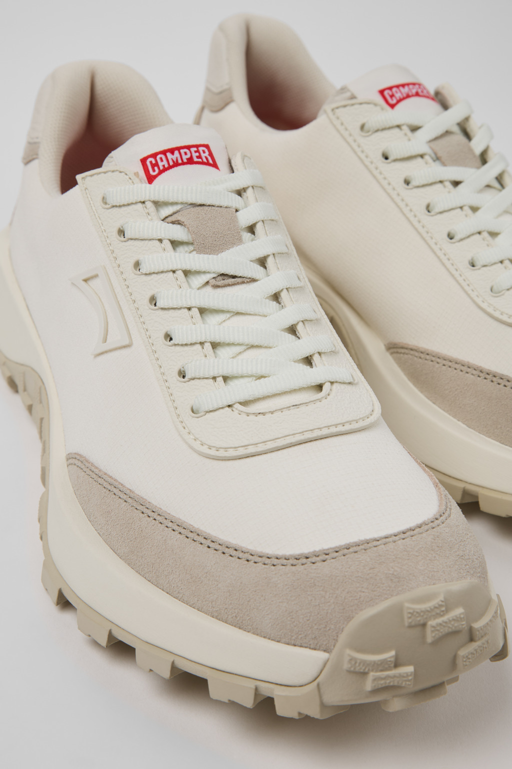 Drift Trail White Textile and Nubuck Leather Sneakers for Men.