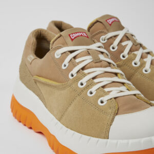 Teix Beige recycled textile and nubuck shoes for men