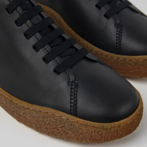 Peu Terreno Black Leather Shoes for Men.