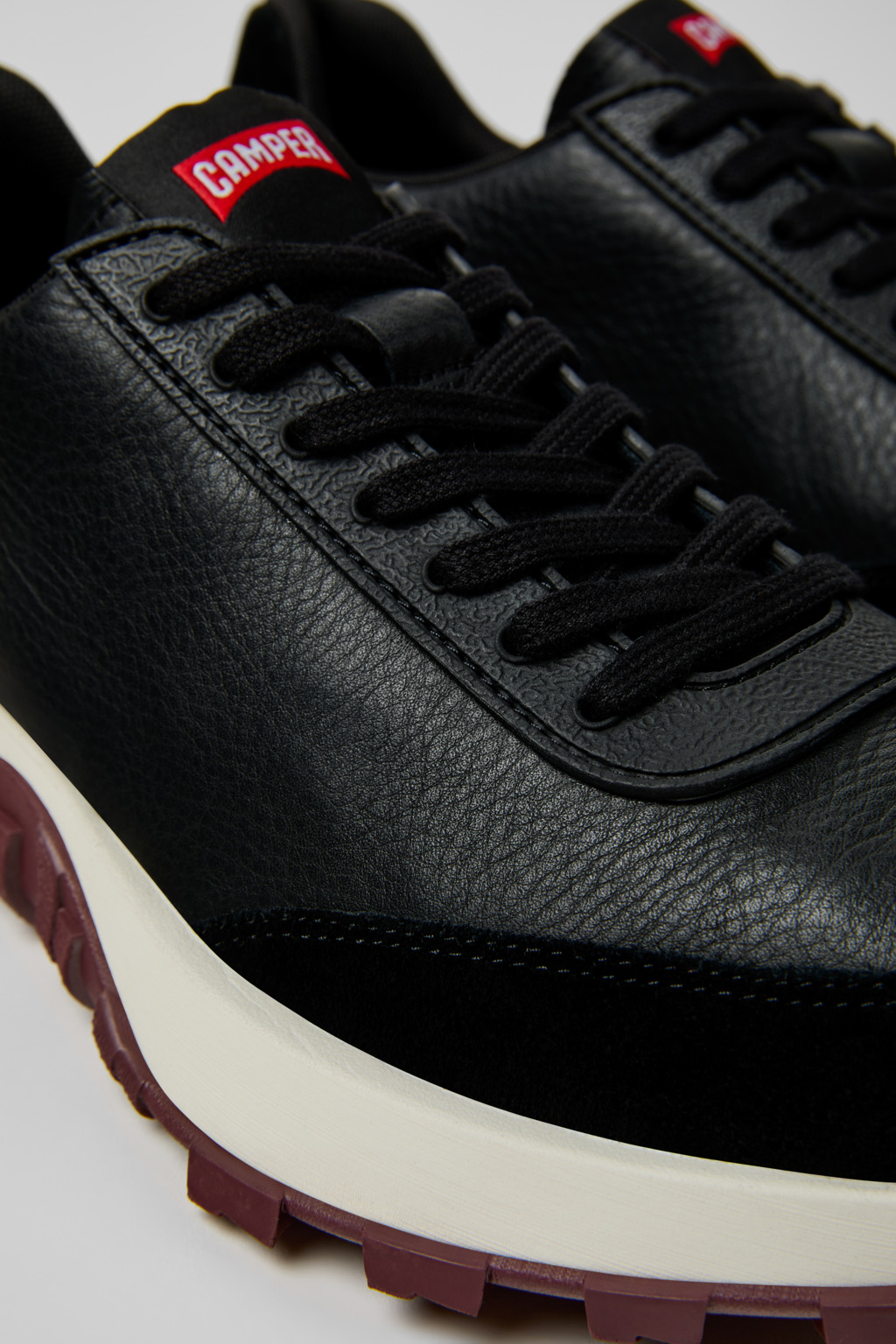 Drift Trail Black Leather and Nubuck Sneakers for Men.