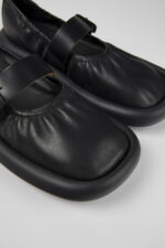 Aqua Black Leather Ballerina for Men