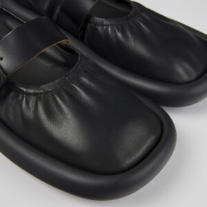 Aqua Black Leather Ballerina for Men