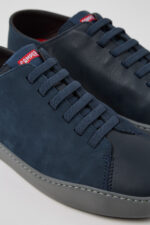 Twins Blue Nubuck and Leather Shoes for Men.