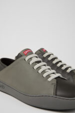 Twins Gray Leather Sneakers for Men.