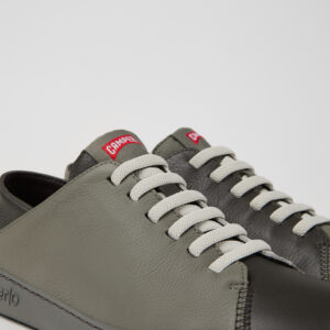 Twins Gray Leather Sneakers for Men.