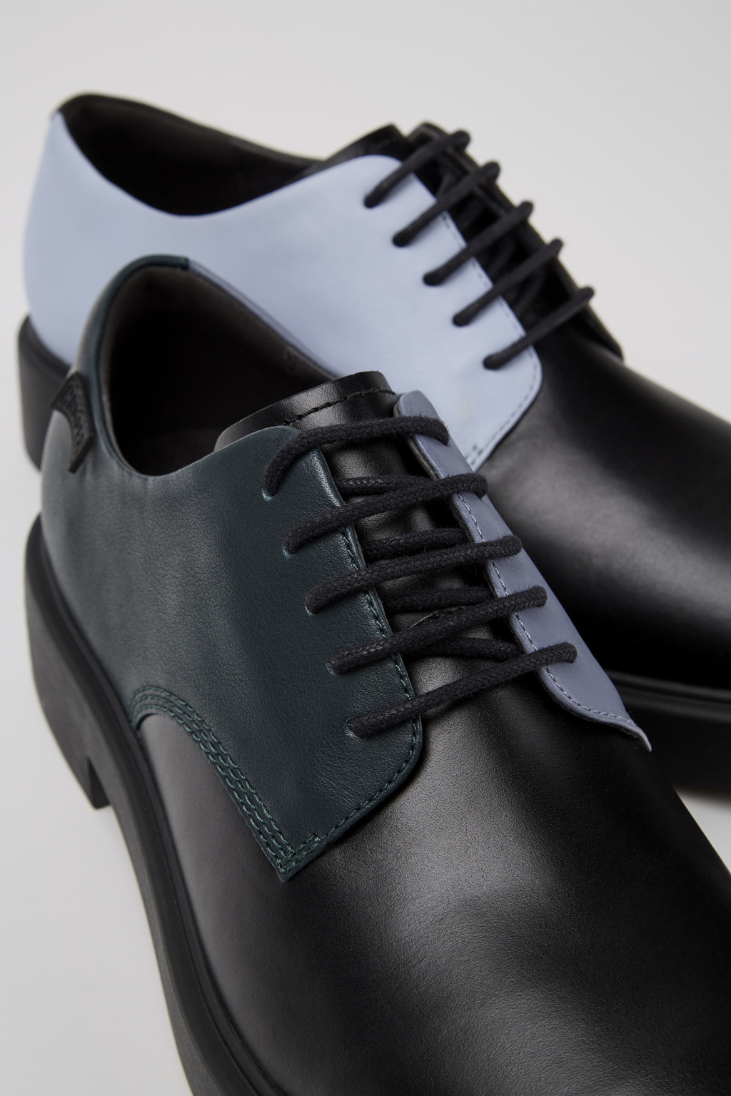 Twins Black leather shoes for men