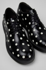 Dean Black and White Leather Shoes for Men.