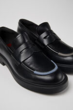 Twins Black leather shoes for men