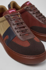 Runner K21 Brown textile and nubuck sneakers for men