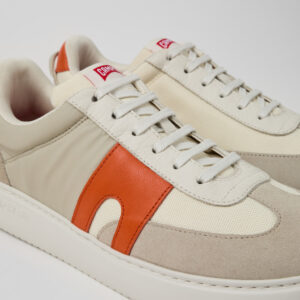 Runner K21 White/Gray textile and nubuck sneakers for men