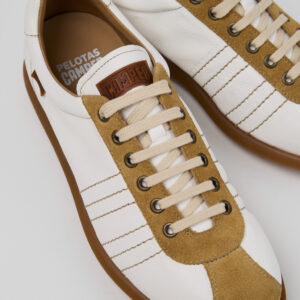 Pelotas White Leather and Nubuck Shoes for Men.