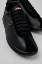 Pelotas XLF Black Leather and Nubuk Sneakers for Men.