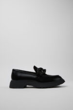 Walden Black Leather Moccasin Shoes for Men.