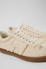 Pelotas Soller Beige Organic Cotton and Leather Sneakers for Men.