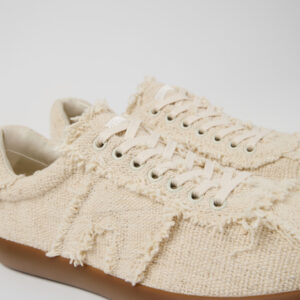 Pelotas Soller Beige Organic Cotton and Leather Sneakers for Men.