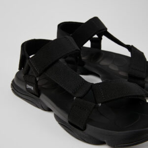 Karst Sandal Black Textile Sandals for Men.