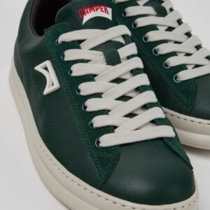 Runner Green Leather and Nubuck Sneakers for Men.