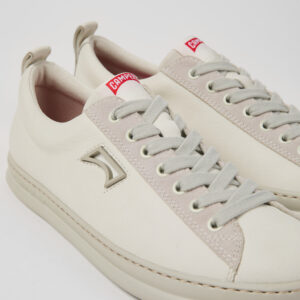 Runner White Leather and Nubuck Sneakers for Men.