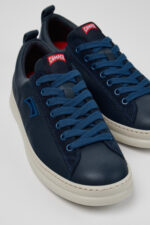 Runner Blue Leather and Nubuck Sneakers for Men.