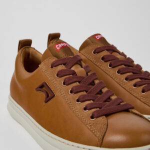 Runner Brown Leather and Nubuck Sneakers for Men.