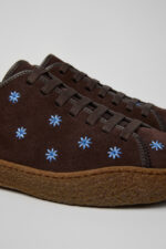 Peu Terreno Brown and Blue Suede and Leather Shoes for Men.