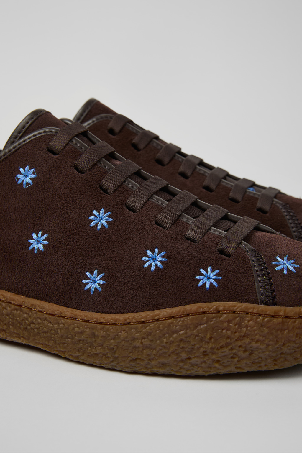 Peu Terreno Brown and Blue Suede and Leather Shoes for Men.
