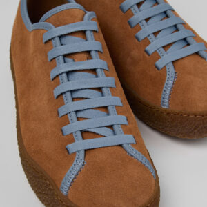 Peu Terreno Brown and Blue Suede and Leather Shoes for Men.