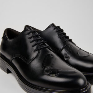 Twins Black Leather Shoes for Men.