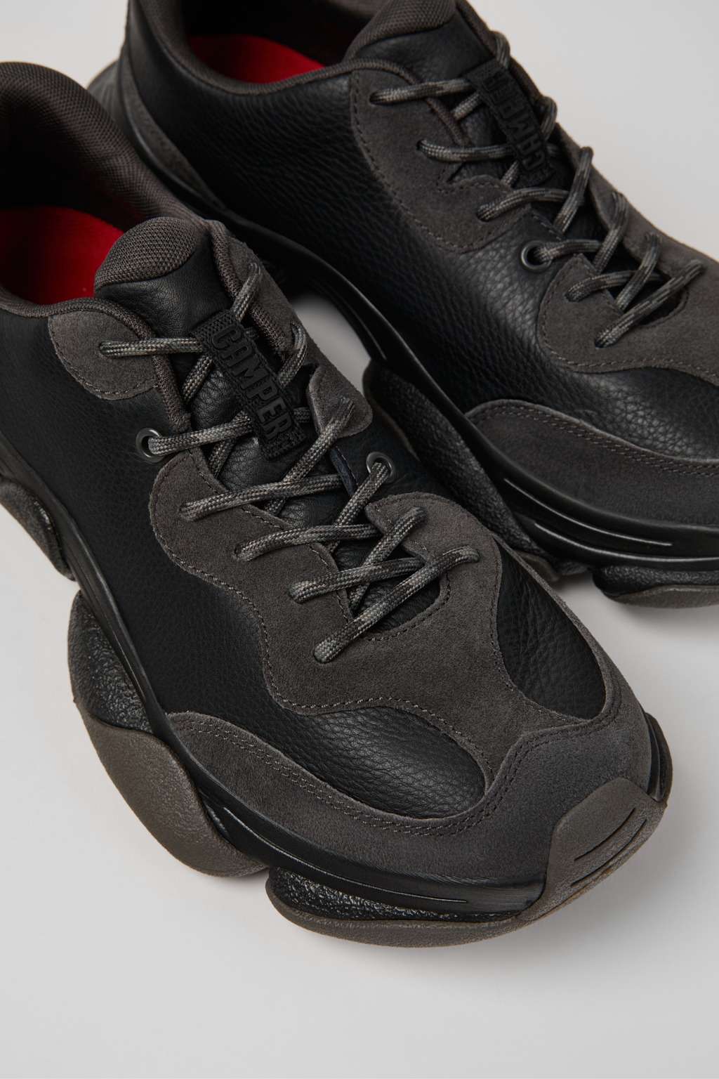 Karst 2 Black and Gray Leather and Nubuck Sneakers for Men.
