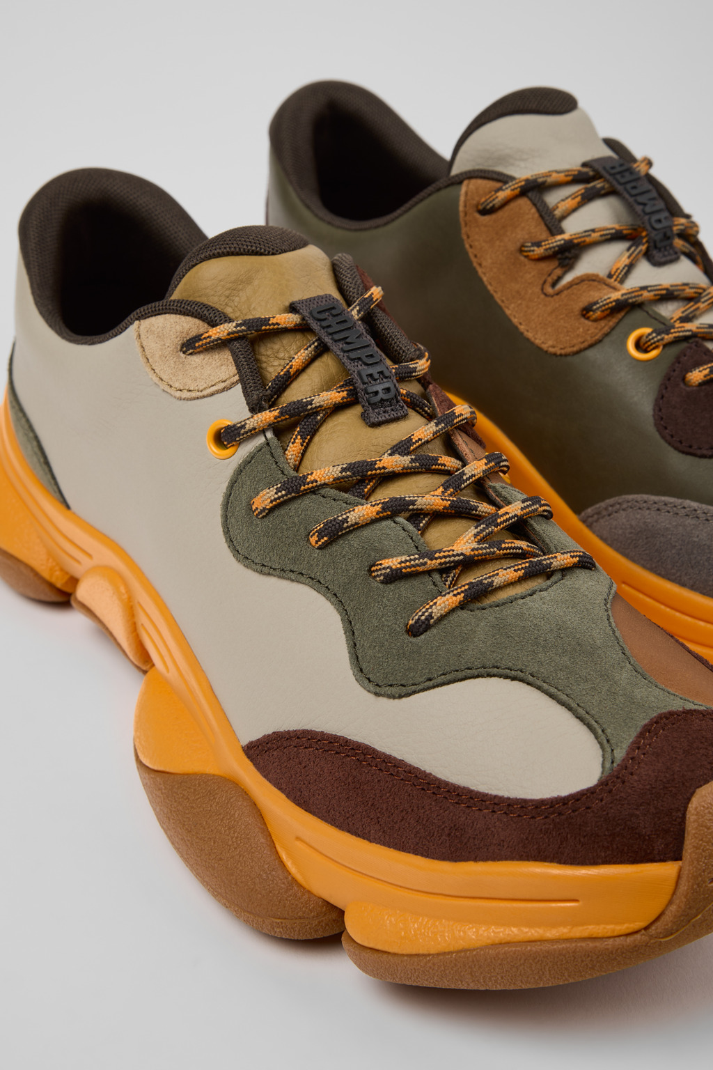 Twins Multicolor Leather and Nubuck Sneakers for Men.