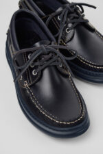 Runner Blue Leather Moccasins for Men.