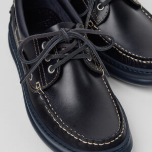 Runner Blue Leather Moccasins for Men.
