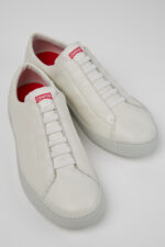 Peu Touring White Leather Sneakers Shoes for Men with EVA Outsoles.