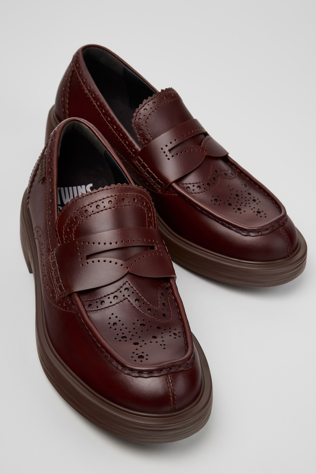 Twins Brown Leather Nautical Moccasins for Men.
