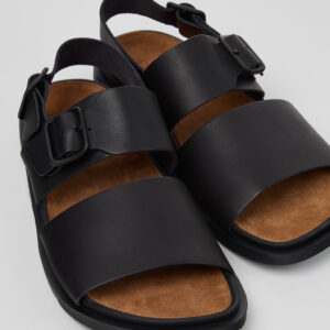 Lluc Sandal Black Leather Sandals for Men.